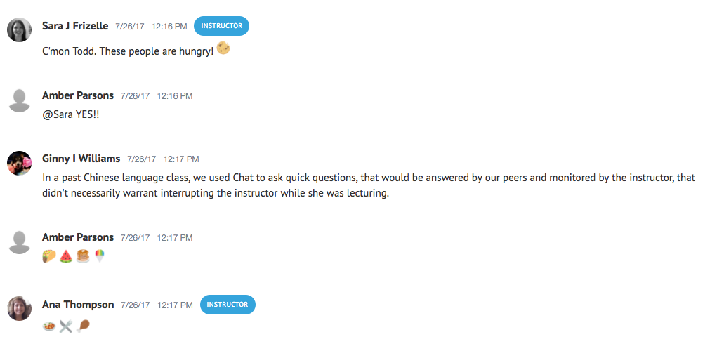 chat discussion in Canvas