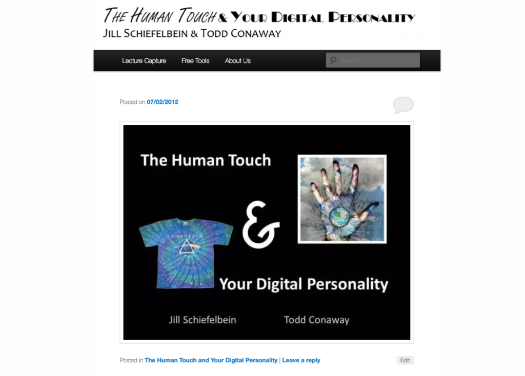home page of website for Human Touch