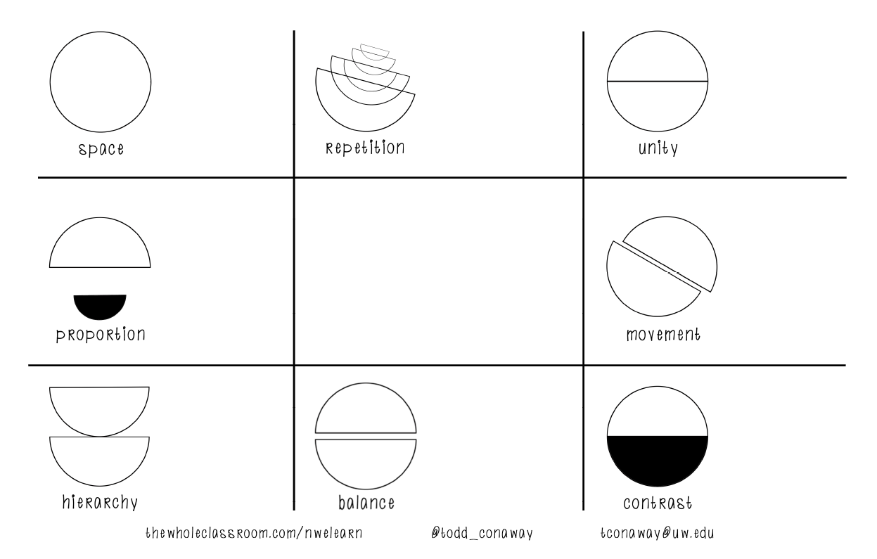 principles of design icons in a grid.