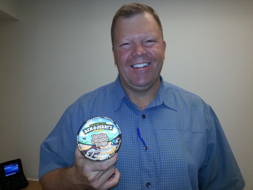 Scott Farnsworth with Ben and Jerry's
