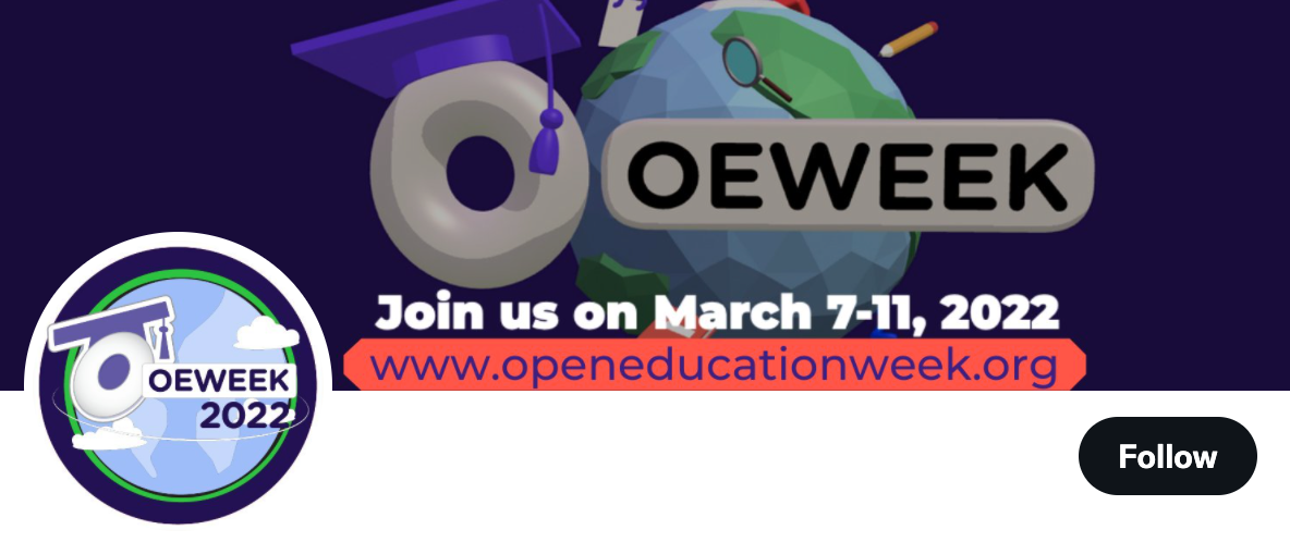 Twitter logo and header for Open Education Week.